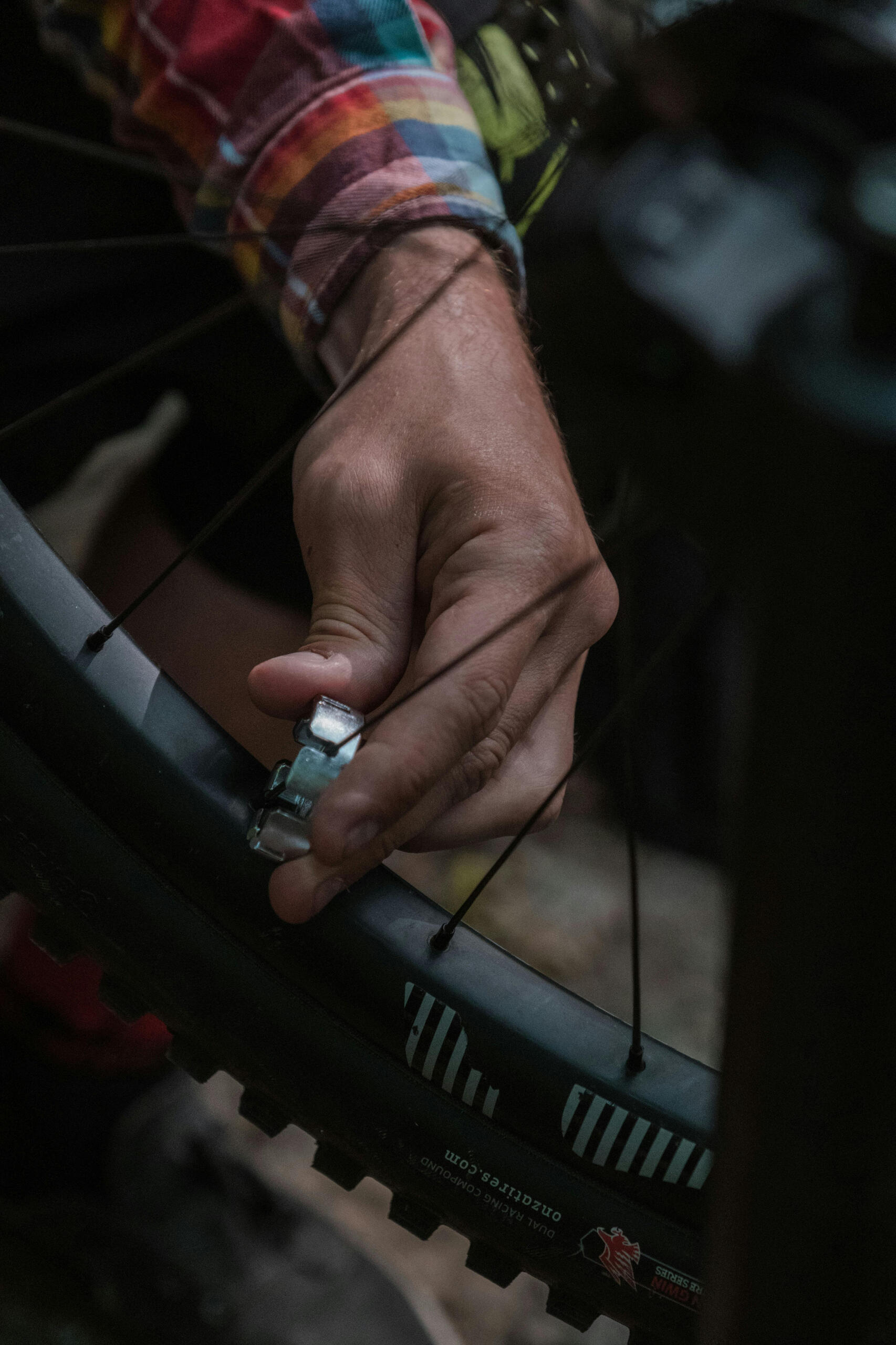 road bike in a work stand